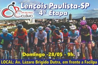 Lençóis Pta – 4ª etapa da Copa São Paulo de Ciclismo será disputada no dia 28 de maio